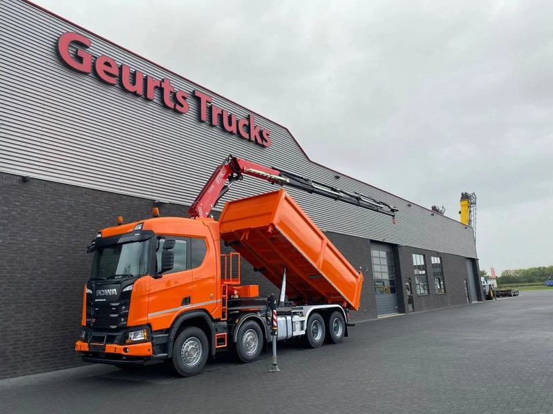 Scania R650 V8 NGS XT 8X4 + KIPPER + FASSI F275A.2.25 KRAAN/KRAN/CRANE/GRUA - Billenőplatós teherautó, Darus autó: 2 kép. Scania R650 V8 NGS XT 8X4 + KIPPER + FASSI F275A.2.25 KRAAN/KRAN/CRANE/GRUA - Billenőplatós teherautó, Darus autó: 2 kép.