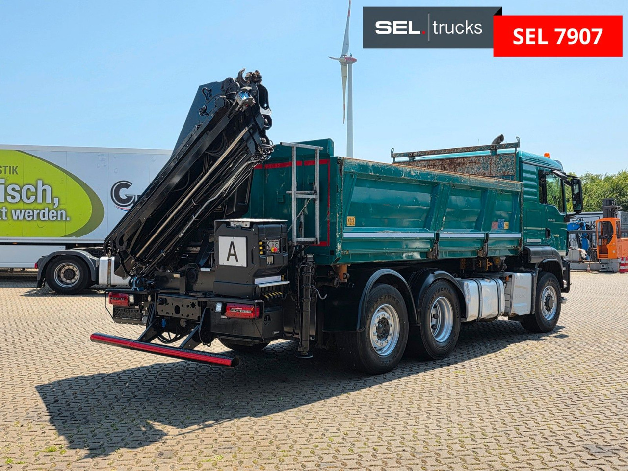 Billenőplatós teherautó, Darus autó MAN TGS 28.480 6X4H-4 BL /HIAB /Fernbed. / Lenkachse: 7 kép.
