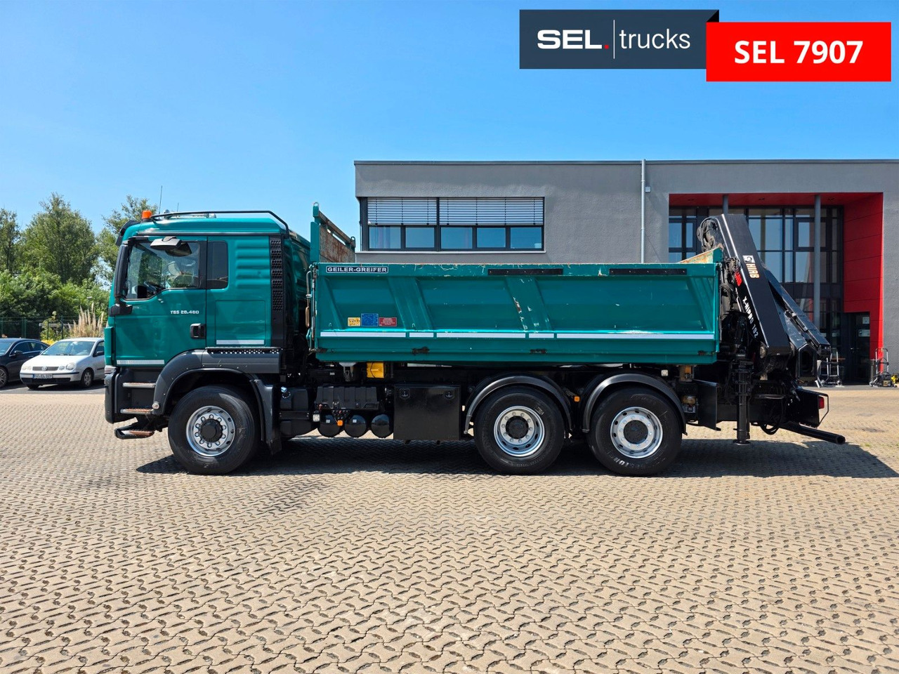 Billenőplatós teherautó, Darus autó MAN TGS 28.480 6X4H-4 BL /HIAB /Fernbed. / Lenkachse: 9 kép.