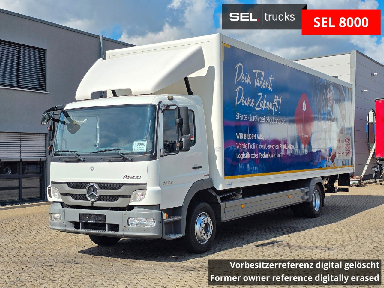 Mercedes-Benz Atego 1218 / Ladebordwand - Dobozos felépítményű teherautó: 1 kép. Mercedes-Benz Atego 1218 / Ladebordwand - Dobozos felépítményű teherautó: 1 kép.