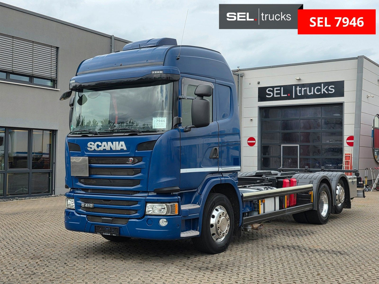 Scania G 410 LB6X2*4MNB / Retarder/PTO/ADR/Lenkachse - Cserefelépítményes teherautó: 1 kép. Scania G 410 LB6X2*4MNB / Retarder/PTO/ADR/Lenkachse - Cserefelépítményes teherautó: 1 kép.