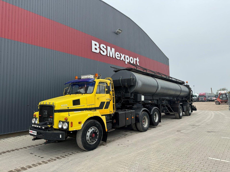 Volvo N12 + bitum spreader semitrailer - Tartályos teherautó: 1 kép. Volvo N12 + bitum spreader semitrailer - Tartályos teherautó: 1 kép.