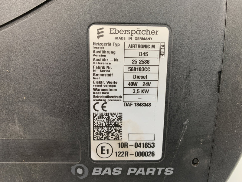 Eberspächer Airtronic D4 Standkachel 1848348 - Fűtés/ Szellőzés gep - Teherautó: 3 kép. Eberspächer Airtronic D4 Standkachel 1848348 - Fűtés/ Szellőzés gep - Teherautó: 3 kép.