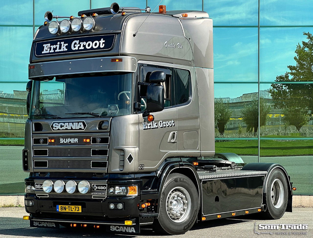 Scania R164-480 V8 Retarder Manual Gearbox Showtruck Completely Rebuild Unique Condition - Nyergesvontató: 1 kép. Scania R164-480 V8 Retarder Manual Gearbox Showtruck Completely Rebuild Unique Condition - Nyergesvontató: 1 kép.