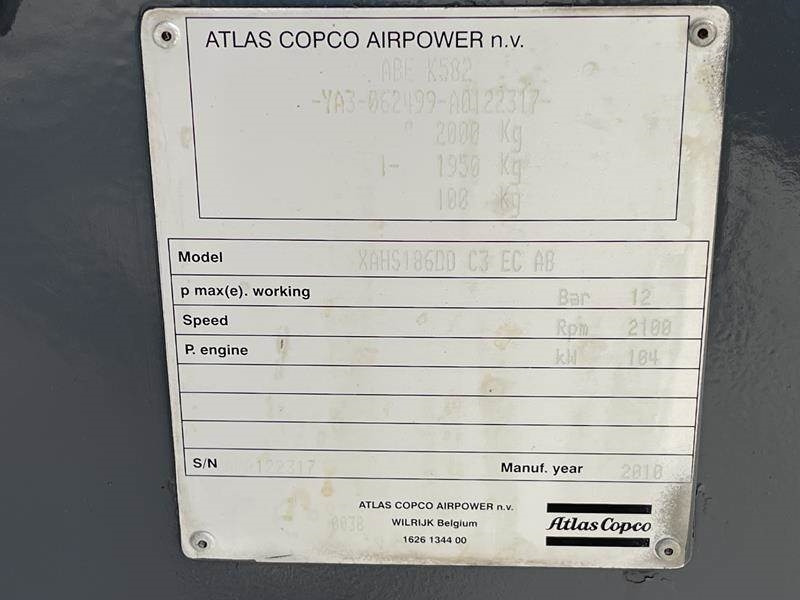 Atlas-Copco XAHS 186 DD - N - Légkompresszor: 5 kép. Atlas-Copco XAHS 186 DD - N - Légkompresszor: 5 kép.