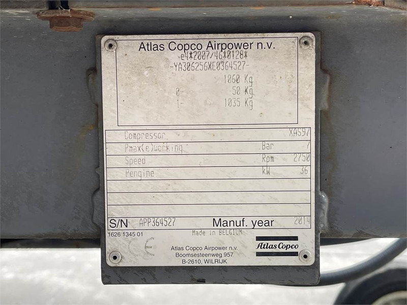 Atlas-Copco XAS 97 DD - N - Légkompresszor: 5 kép. Atlas-Copco XAS 97 DD - N - Légkompresszor: 5 kép.