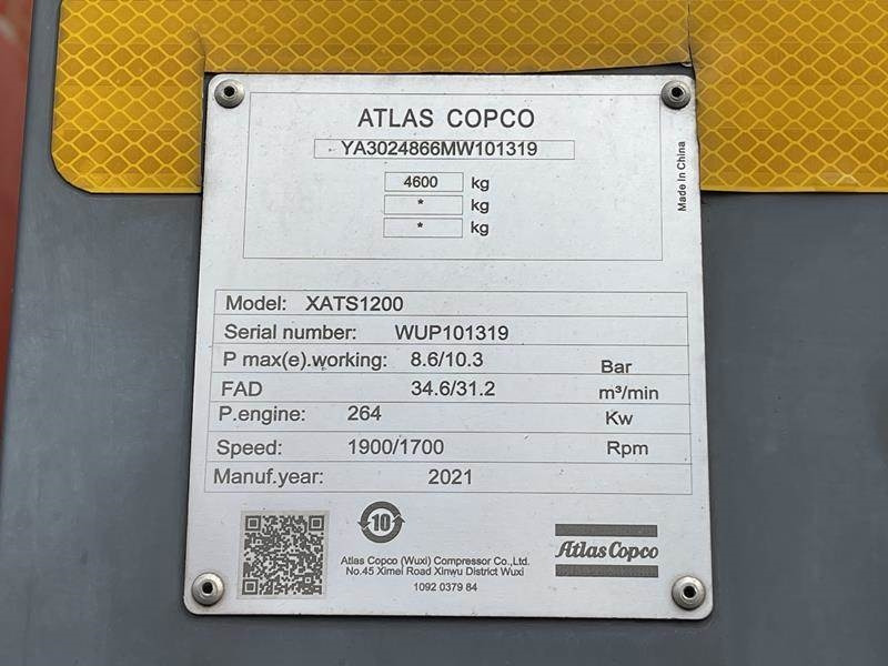 Atlas-Copco XATS 1200 CUD - Légkompresszor: 1 kép. Atlas-Copco XATS 1200 CUD - Légkompresszor: 1 kép.