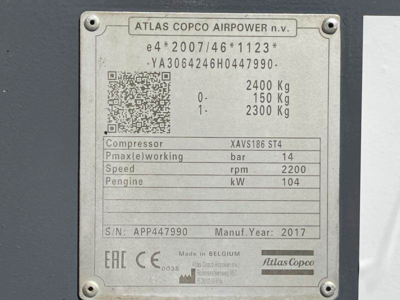 Atlas-Copco XAVS 186 JD - N - Légkompresszor: 5 kép. Atlas-Copco XAVS 186 JD - N - Légkompresszor: 5 kép.
