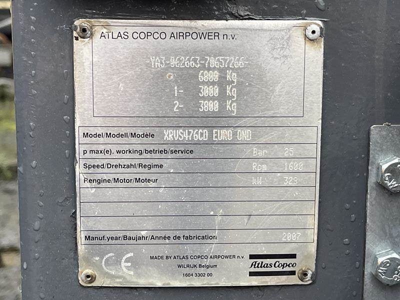Atlas-Copco XRVS 476 CD - Légkompresszor: 2 kép. Atlas-Copco XRVS 476 CD - Légkompresszor: 2 kép.