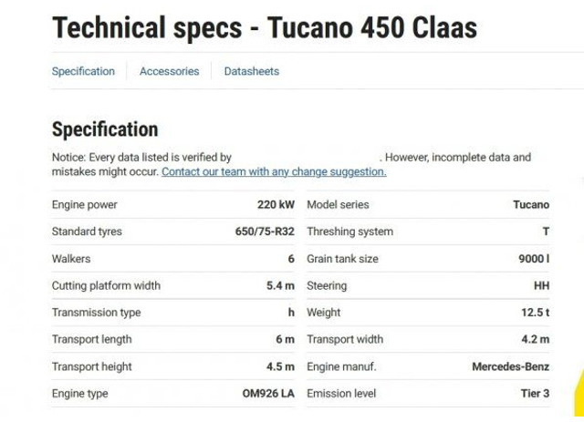 Kombájn a következők szállításához élelmiszer Claas Tucano 450 (839) +V 750: 9 kép. Kombájn a következők szállításához élelmiszer Claas Tucano 450 (839) +V 750: 9 kép.