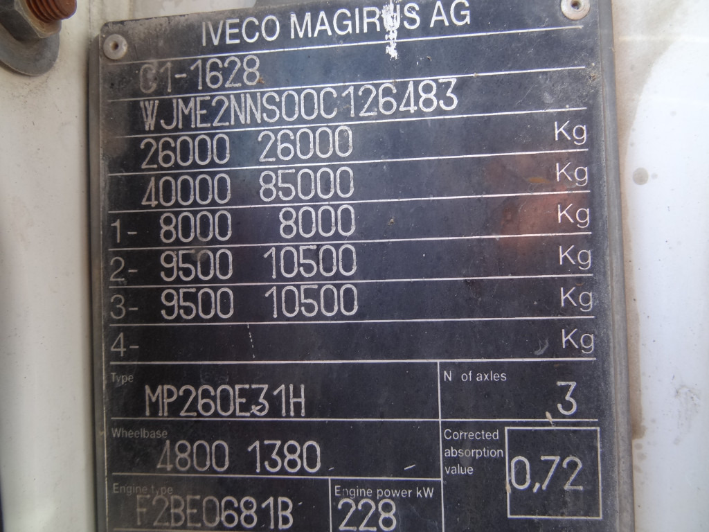 Iveco EuroTrakker 260E31 6X4 Palfinger 36002 - Darus autó, Platós teherautó: 3 kép. Iveco EuroTrakker 260E31 6X4 Palfinger 36002 - Darus autó, Platós teherautó: 3 kép.