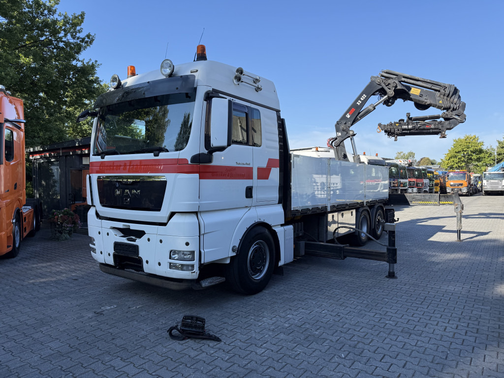 MAN TGX 26.480 6X2 Hiab 422 + Jib + Winde - Platós teherautó, Darus autó: 1 kép. MAN TGX 26.480 6X2 Hiab 422 + Jib + Winde - Platós teherautó, Darus autó: 1 kép.
