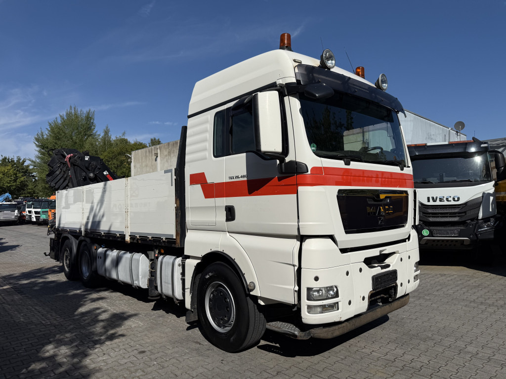 Platós teherautó, Darus autó MAN TGX 26.480 6X2 Hiab 422 + Jib + Winde: 12 kép.