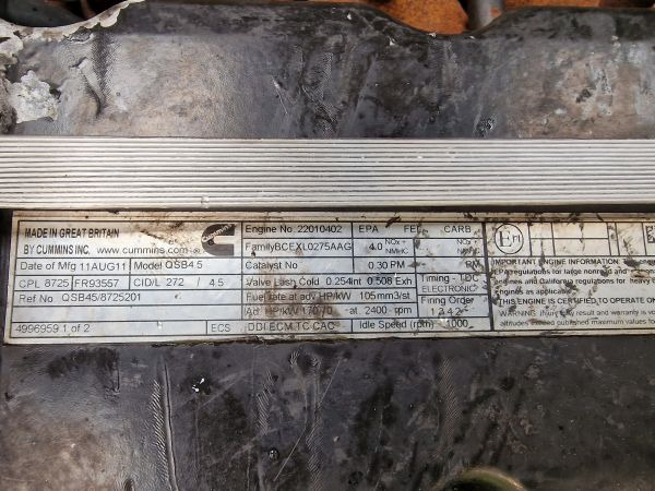 Cummins QSB4.5 CPL 8725 Engine (Plant) - Motor - Építőipari gépek: 2 kép. Cummins QSB4.5 CPL 8725 Engine (Plant) - Motor - Építőipari gépek: 2 kép.
