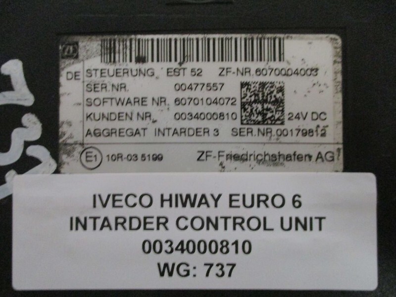 Iveco 5801689597 INTARDER CONTROL UNIT EURO 6 - Elektromos rendszer: 3 kép. Iveco 5801689597 INTARDER CONTROL UNIT EURO 6 - Elektromos rendszer: 3 kép.