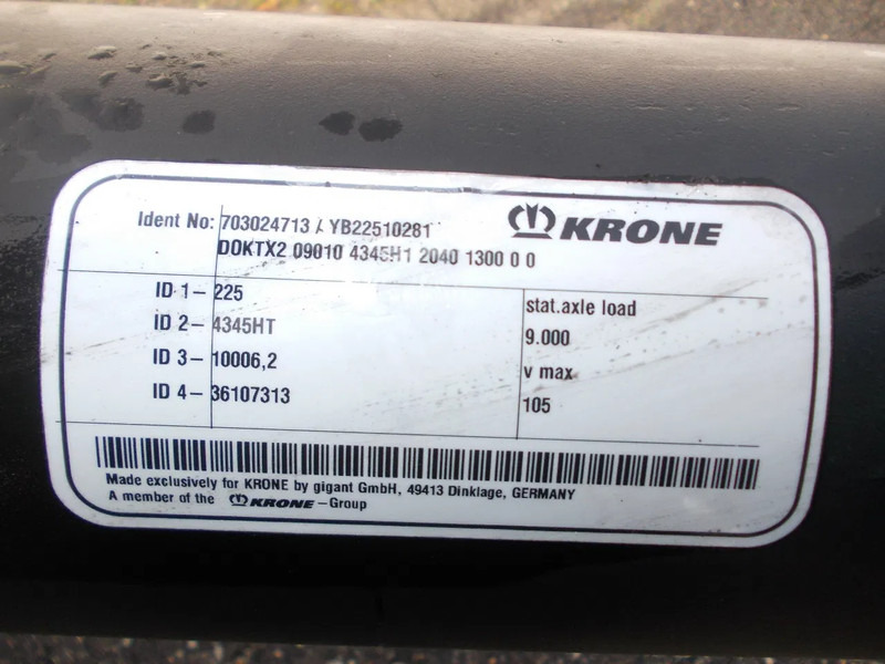 Krone DOKTX2 09010 434H1 240 1300 00 KRONE AS MODEL 2024 - Tengely és alkatrészek - Teherautó: 5 kép. Krone DOKTX2 09010 434H1 240 1300 00 KRONE AS MODEL 2024 - Tengely és alkatrészek - Teherautó: 5 kép.