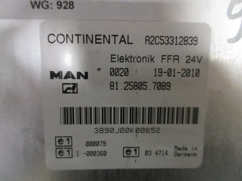 MAN 81.25805-7089 FFR MODULEN MAN EURO TGL TGM EURO 5 - Elektromos rendszer - Teherautó: 4 kép. MAN 81.25805-7089 FFR MODULEN MAN EURO TGL TGM EURO 5 - Elektromos rendszer - Teherautó: 4 kép.