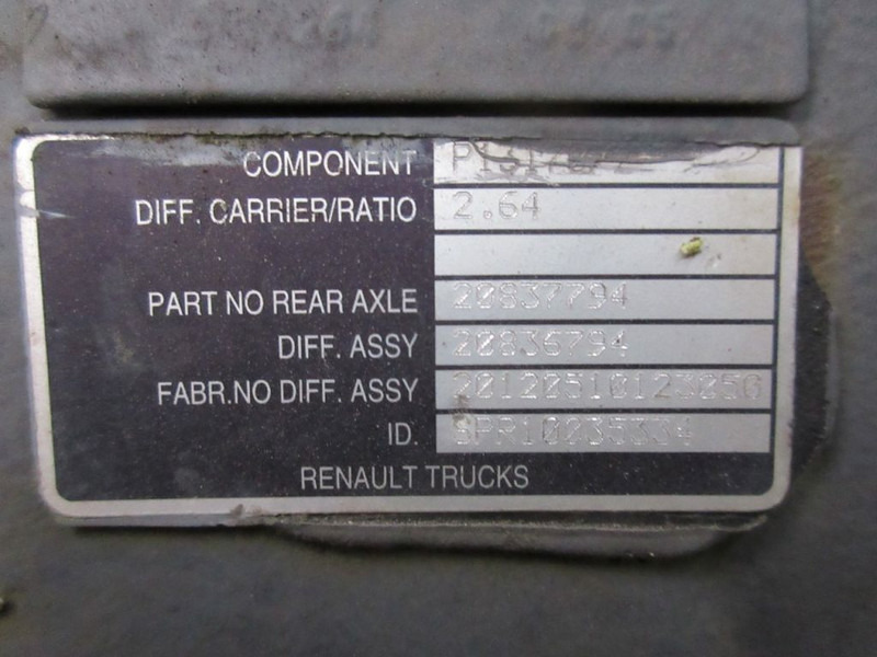 Renault 22836794/TYPE SPR10235334 RATIO 2,64 RENAULT PRIMUIM 460 DXI - Differenciálmű - Teherautó: 5 kép. Renault 22836794/TYPE SPR10235334 RATIO 2,64 RENAULT PRIMUIM 460 DXI - Differenciálmű - Teherautó: 5 kép.