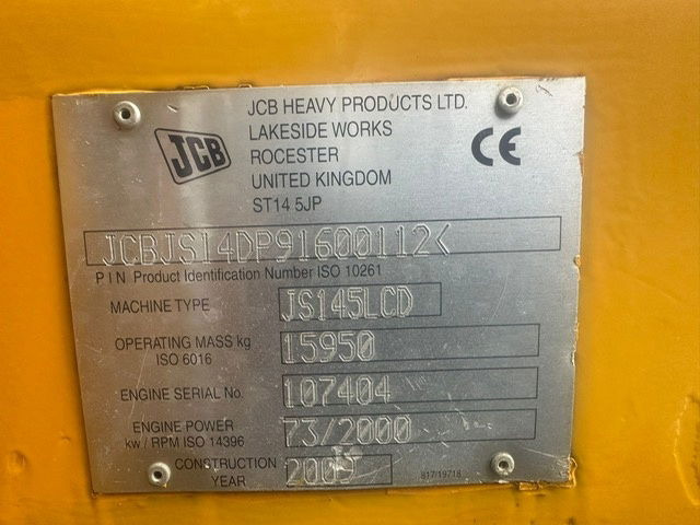JCB JS145 LCD - Lánctalpas kotró: 5 kép. JCB JS145 LCD - Lánctalpas kotró: 5 kép.