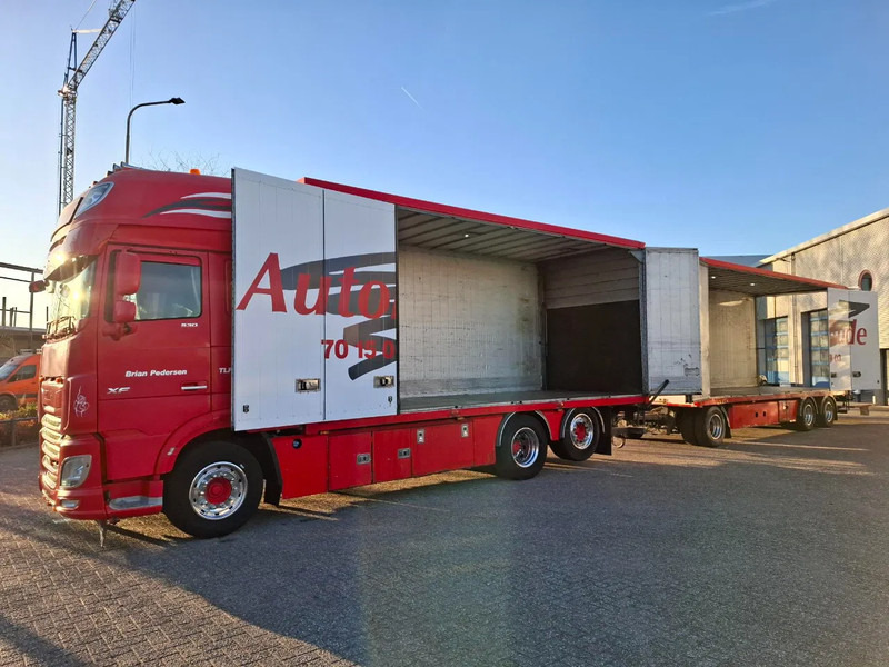 DAF XF106-530 / DEB / COMPLETE COMBI / SIDE DOORS / 2XPLATFORM 2500KG / ONLY:773032 KM / LWDS / LEATHER / EURO-6 / 2017 - Dobozos felépítményű teherautó: 2 kép. DAF XF106-530 / DEB / COMPLETE COMBI / SIDE DOORS / 2XPLATFORM 2500KG / ONLY:773032 KM / LWDS / LEATHER / EURO-6 / 2017 - Dobozos felépítményű teherautó: 2 kép.