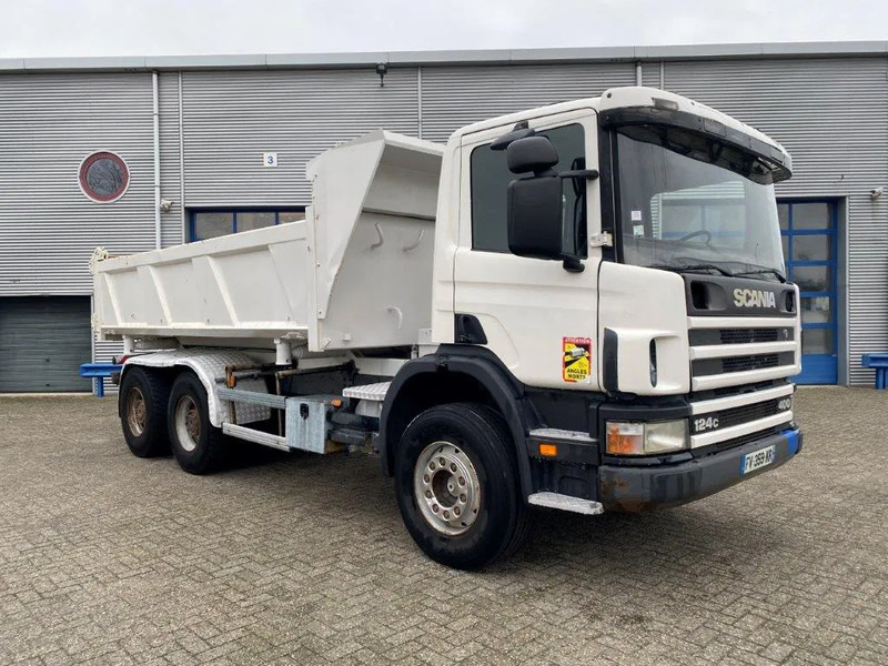 Scania 124-400 / 6X4 / RETARDER / BIG AXLE / FULL STEEL / 2SIDE TIPPER / OLD TACHO / AIRCO / MANUAL / EURO-2 / 2000 - Billenőplatós teherautó: 5 kép. Scania 124-400 / 6X4 / RETARDER / BIG AXLE / FULL STEEL / 2SIDE TIPPER / OLD TACHO / AIRCO / MANUAL / EURO-2 / 2000 - Billenőplatós teherautó: 5 kép.