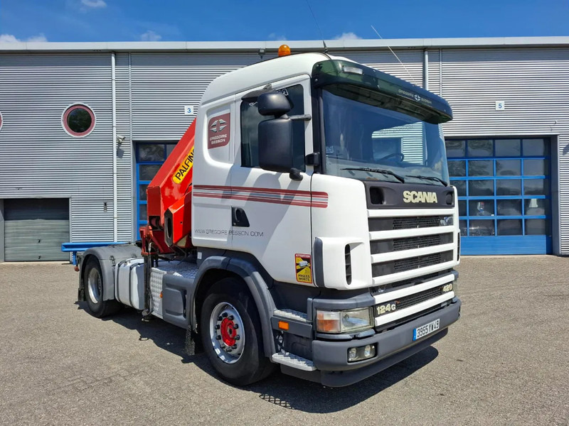 Scania 124G-420 / RETARDER / PALFINGER PK32080 / DOUBLE TANK / AIRCO / GOOD CONDITION / MANUAL / EURO-3 / 2004 - Darus autó: 4 kép. Scania 124G-420 / RETARDER / PALFINGER PK32080 / DOUBLE TANK / AIRCO / GOOD CONDITION / MANUAL / EURO-3 / 2004 - Darus autó: 4 kép.
