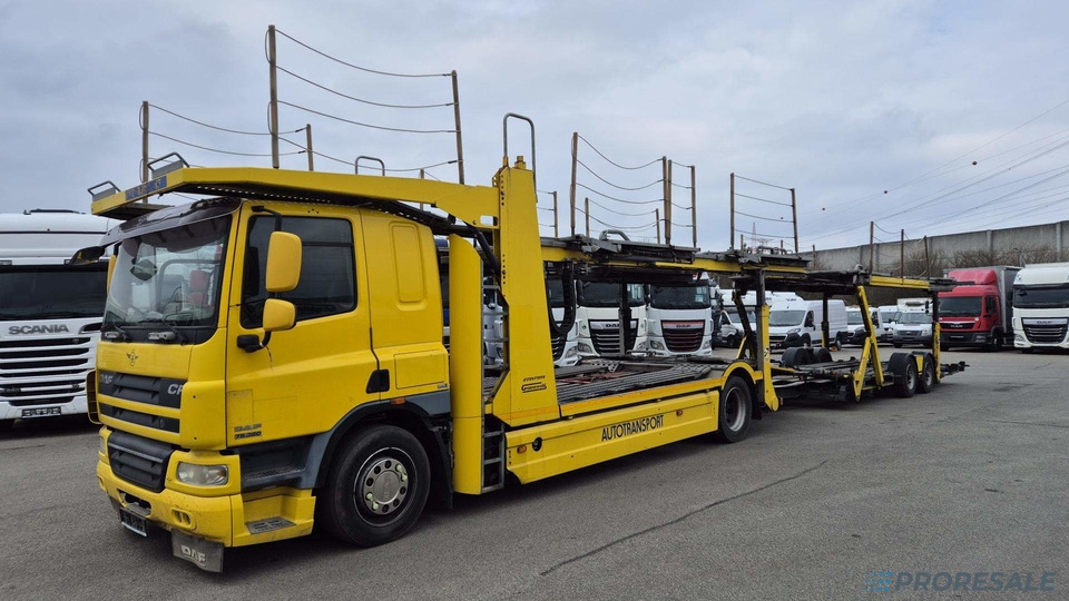 DAF FA CF 75.360 EURO 5 přepravník aut - prodejné jen s přívěsem GROENEWOLD P0461K - cena je za celou soupravu - Autószállító teherautó: 2 kép. DAF FA CF 75.360 EURO 5 přepravník aut - prodejné jen s přívěsem GROENEWOLD P0461K - cena je za celou soupravu - Autószállító teherautó: 2 kép.