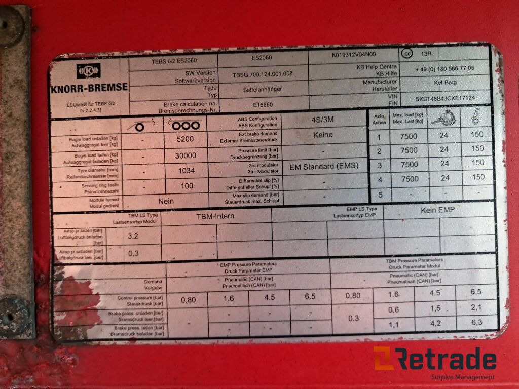 Félpótkocsi billenőplatós Kel-Berg Tipsættevogn 60m3 4 akslet: 43 kép.