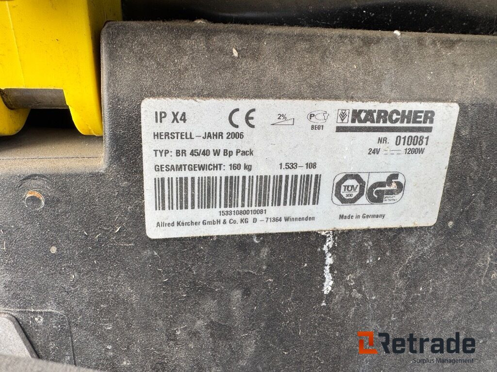 Skurmaskin Kärcher BR 45/40 W - Súrológép: 5 kép. Skurmaskin Kärcher BR 45/40 W - Súrológép: 5 kép.