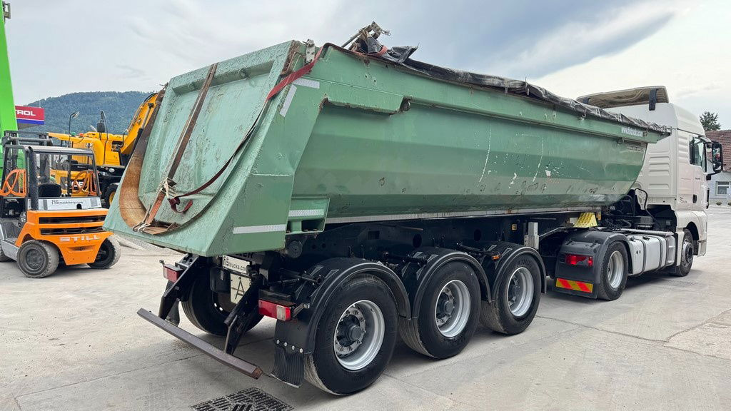 Meiller Mhps 12/27 3-Axle Tipper Trailer - hydr. back - Félpótkocsi billenőplatós: 3 kép. Meiller Mhps 12/27 3-Axle Tipper Trailer - hydr. back - Félpótkocsi billenőplatós: 3 kép.
