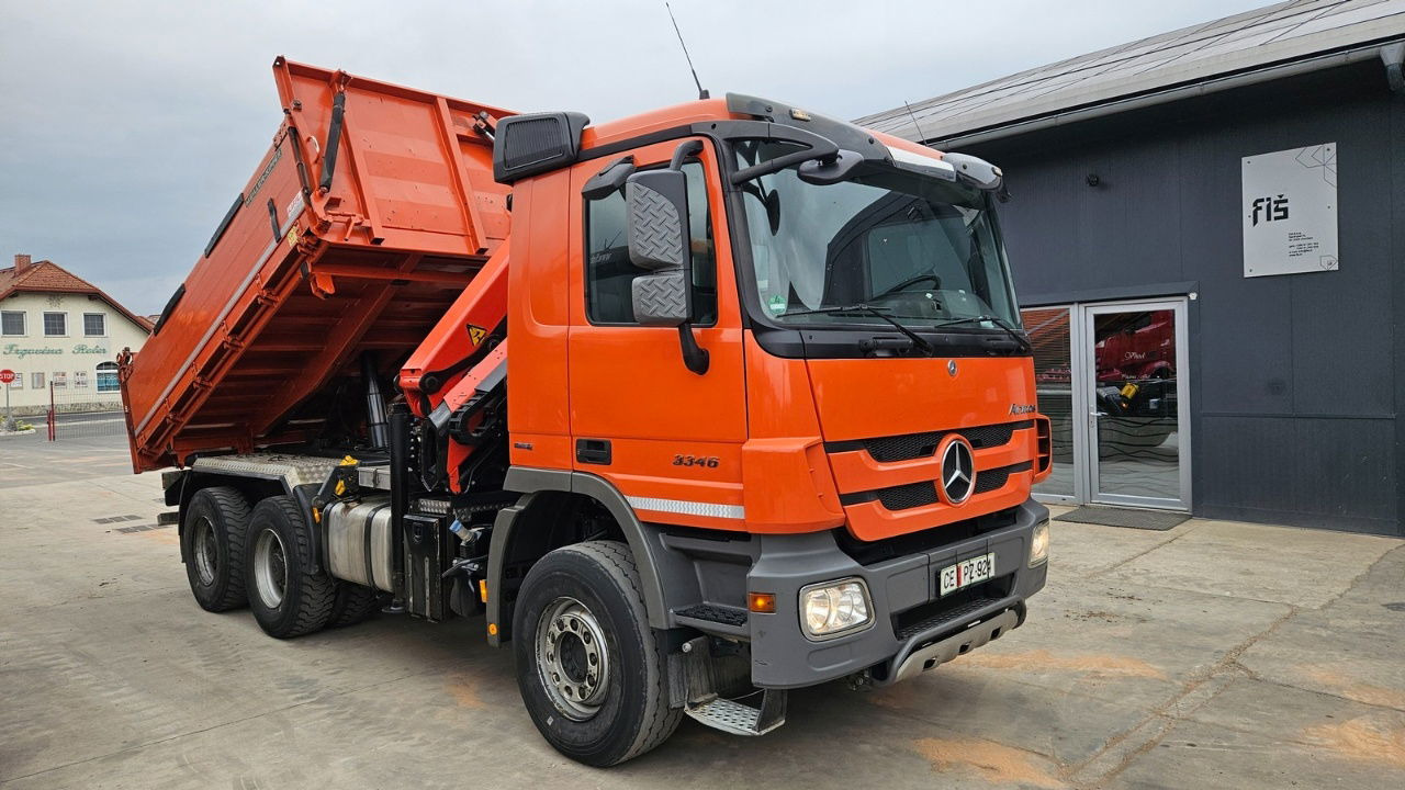 Mercedes-Benz Actros 3346 K palfinger PK 18002 - bordmatic - meiller tipper - EPS 3 pedals - Billenőplatós teherautó: 4 kép. Mercedes-Benz Actros 3346 K palfinger PK 18002 - bordmatic - meiller tipper - EPS 3 pedals - Billenőplatós teherautó: 4 kép.
