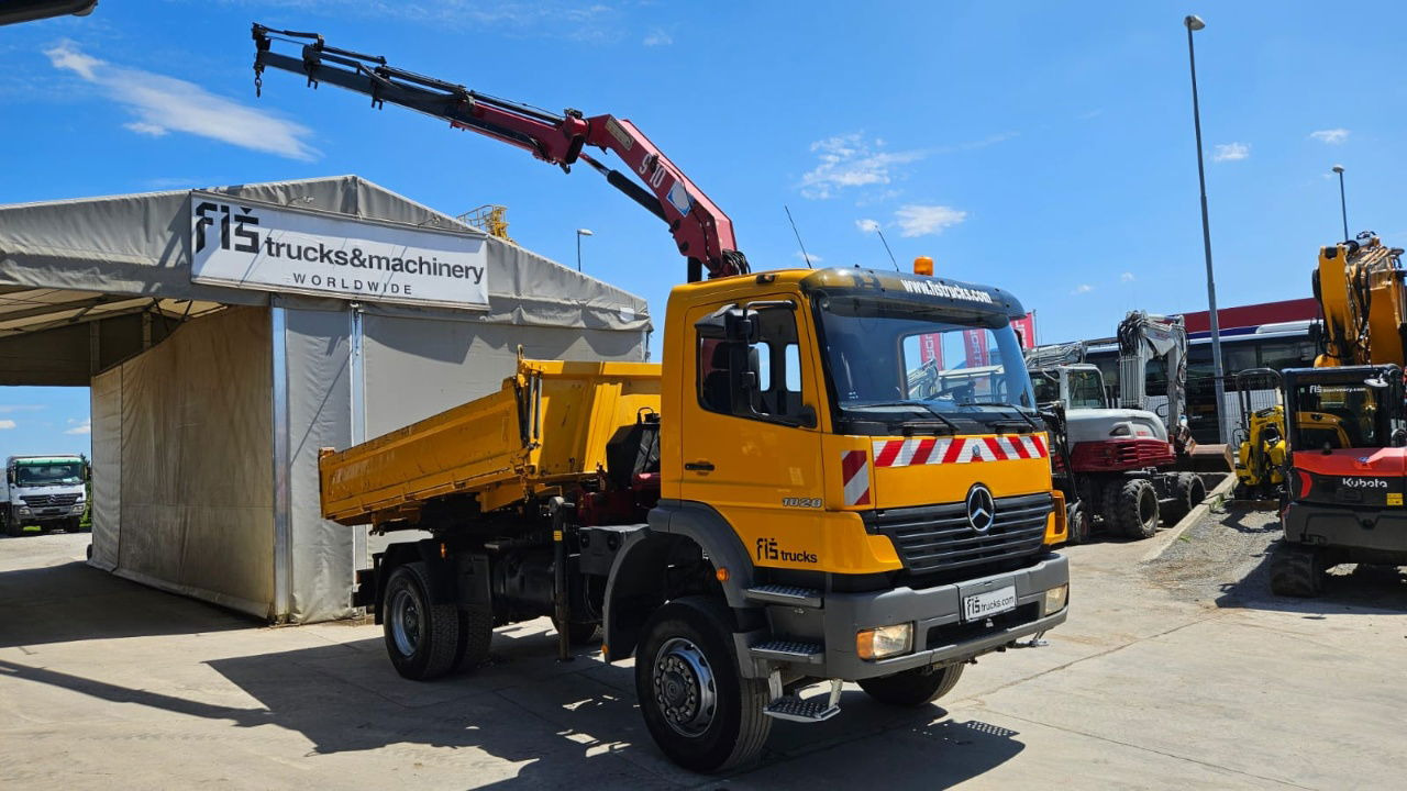 Mercedes-Benz Atego 1828 AK meiller tipper 4x4 - crane 9.5M - remote control - Billenőplatós teherautó: 2 kép. Mercedes-Benz Atego 1828 AK meiller tipper 4x4 - crane 9.5M - remote control - Billenőplatós teherautó: 2 kép.