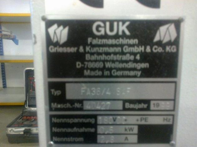 GUK FA 36-4 SAF buckle plate folding machine for small folds - Hajtógatógép: 3 kép. GUK FA 36-4 SAF buckle plate folding machine for small folds - Hajtógatógép: 3 kép.