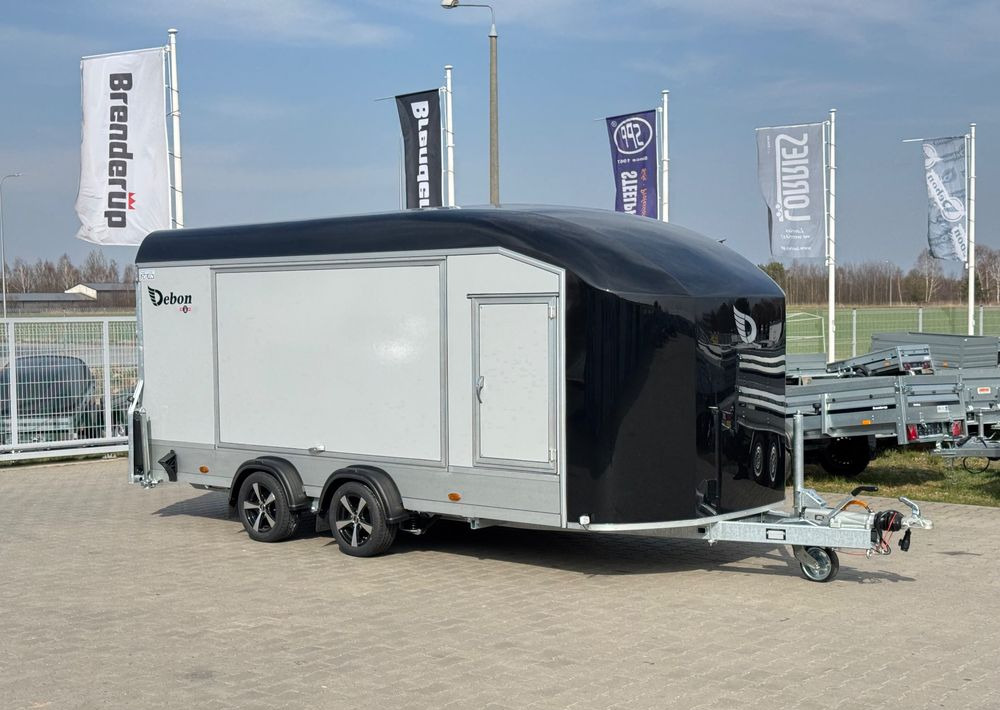 Debon C1000 - kryta laweta | 490 x 202 cm / 3500kg / felgi ALU / wciągarka elektryczna - Pótkocsi dobozos: 2 kép. Debon C1000 - kryta laweta | 490 x 202 cm / 3500kg / felgi ALU / wciągarka elektryczna - Pótkocsi dobozos: 2 kép.