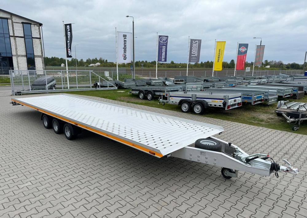 GROMEX Gromex laweta aluminiowa | 850x210cm | DMC 3500kg | platforma na 2 auta | 3 osie AL-KO | OŚWIETLENIE LED - Pótkocsi autószállító: 4 kép. GROMEX Gromex laweta aluminiowa | 850x210cm | DMC 3500kg | platforma na 2 auta | 3 osie AL-KO | OŚWIETLENIE LED - Pótkocsi autószállító: 4 kép.
