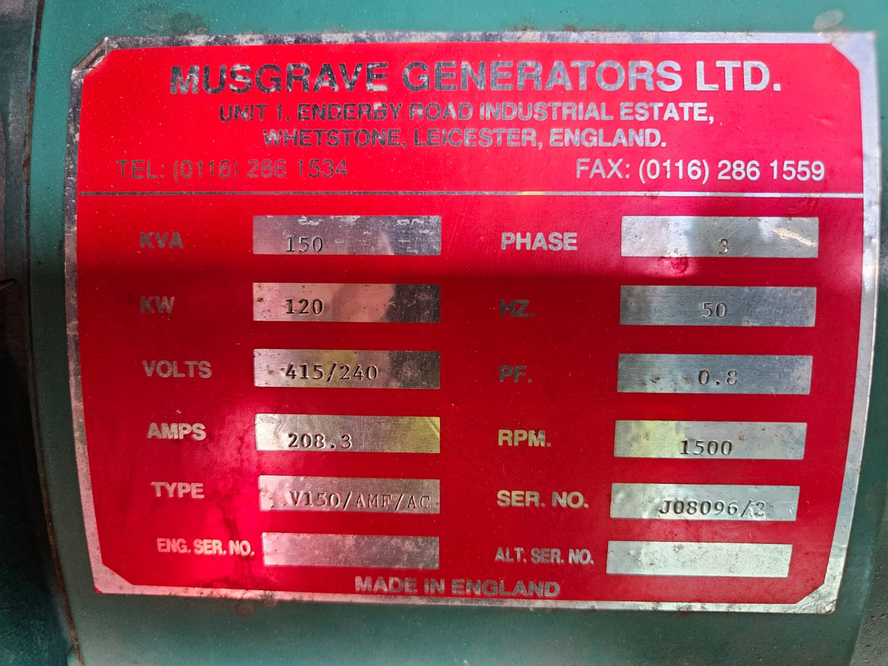 VOLVO TAD 720 GE DIESEL GENERATOR 120KW 150KVA 250 HOURS VOLVO TAD 720 GE DIESEL GENERATOR 120KW 150KVA 250 HOURS - Szerszám/ Felszerelés: 3 kép. VOLVO TAD 720 GE DIESEL GENERATOR 120KW 150KVA 250 HOURS VOLVO TAD 720 GE DIESEL GENERATOR 120KW 150KVA 250 HOURS - Szerszám/ Felszerelés: 3 kép.