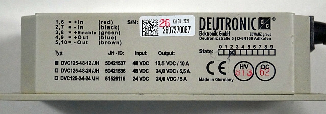 Jungheinrich 50421537 | Deutronic Transformer DVC125-48-12/JH sn.26073770087 - Elektromos rendszer - Anyagmozgató gép: 5 kép. Jungheinrich 50421537 | Deutronic Transformer DVC125-48-12/JH sn.26073770087 - Elektromos rendszer - Anyagmozgató gép: 5 kép.