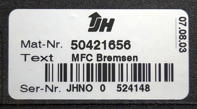 Jungheinrich 50421656 | MFC Bremsen for ETV from year 2003 till 2011 sn O 052414 - ECU - Anyagmozgató gép: 4 kép. Jungheinrich 50421656 | MFC Bremsen for ETV from year 2003 till 2011 sn O 052414 - ECU - Anyagmozgató gép: 4 kép.
