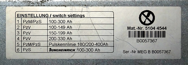 Jungheinrich 51044544 | build in charger 24V/30A 100-300Ah sn. B0057367 - Elektromos rendszer - Anyagmozgató gép: 5 kép. Jungheinrich 51044544 | build in charger 24V/30A 100-300Ah sn. B0057367 - Elektromos rendszer - Anyagmozgató gép: 5 kép.