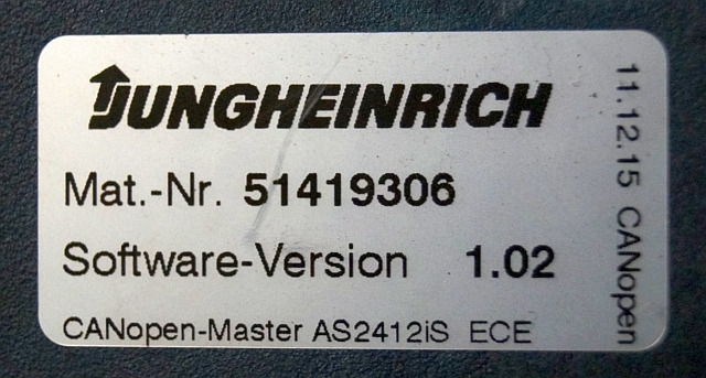 Jungheinrich 51226801 | Rij/hef/stuur regeling drive/lift/steering controller A - ECU - Anyagmozgató gép: 3 kép. Jungheinrich 51226801 | Rij/hef/stuur regeling drive/lift/steering controller A - ECU - Anyagmozgató gép: 3 kép.