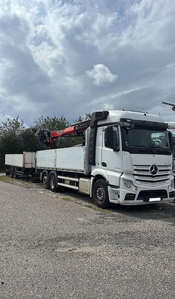 Mercedes-Benz ACTROS 2545 / 6x2 / HDS Palfinger PK 20.501 sterowany radiowo / Przyczepa w zestawie / Euro6/ Przebieg 340 000km - Platós teherautó, Darus autó: 1 kép. Mercedes-Benz ACTROS 2545 / 6x2 / HDS Palfinger PK 20.501 sterowany radiowo / Przyczepa w zestawie / Euro6/ Przebieg 340 000km - Platós teherautó, Darus autó: 1 kép.