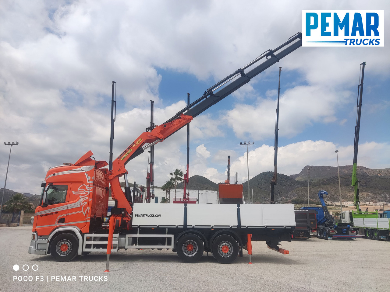 Platós teherautó, Darus autó SCANIA R 540 6X2 GRUA CAJA FIJA: 22 kép.