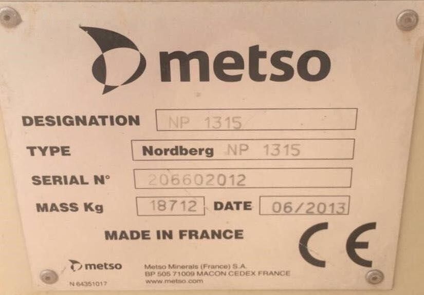 Metso NP1315 - Röpítő törő: 2 kép. Metso NP1315 - Röpítő törő: 2 kép.