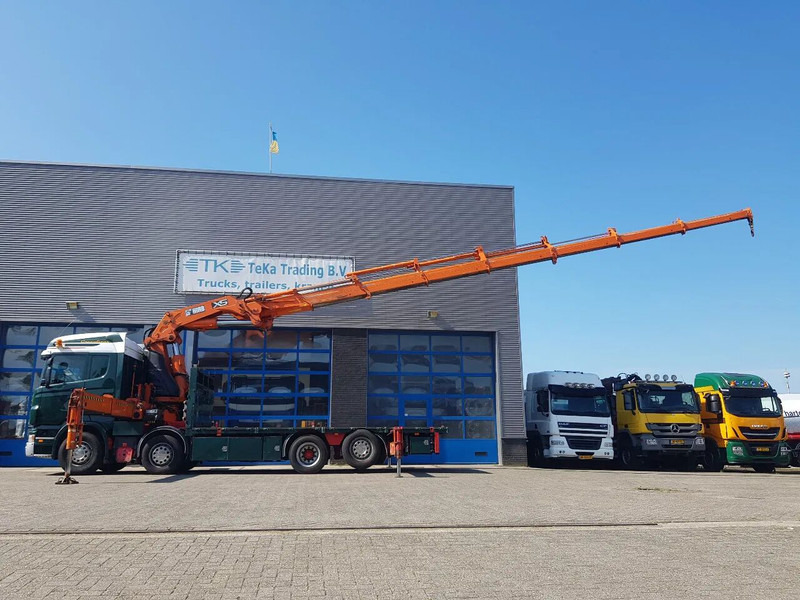 Scania R420 8x2 HIAB 800E-7 Hipro 80 ton/meter Winch Retarder - Platós teherautó: 3 kép. Scania R420 8x2 HIAB 800E-7 Hipro 80 ton/meter Winch Retarder - Platós teherautó: 3 kép.