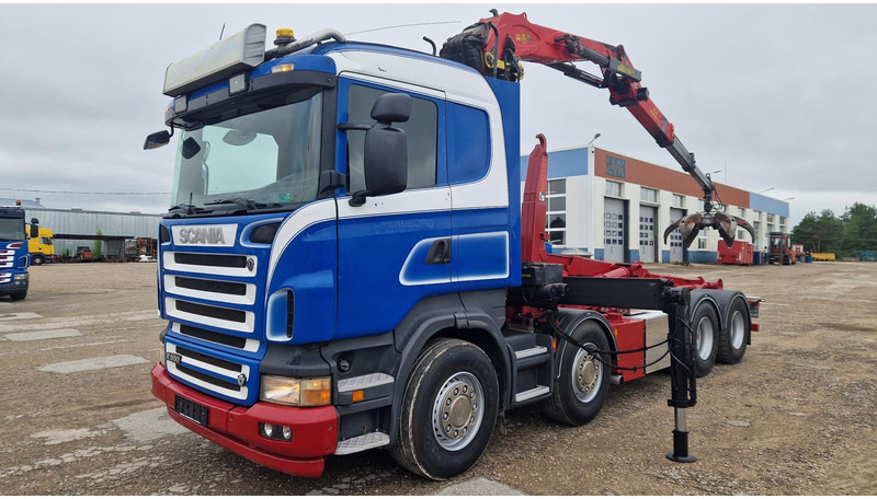 Scania R500 8X4 Epsilon E250Z95 - Horgos rakodó teherautó, Darus autó: 1 kép. Scania R500 8X4 Epsilon E250Z95 - Horgos rakodó teherautó, Darus autó: 1 kép.