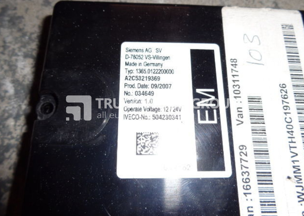 IVECO STRALIS EURO 5, CURSOR 8, CURSOR 10, CURSOR 13, EM - L control u control unit - ECU - Teherautó: 1 kép. IVECO STRALIS EURO 5, CURSOR 8, CURSOR 10, CURSOR 13, EM - L control u control unit - ECU - Teherautó: 1 kép.