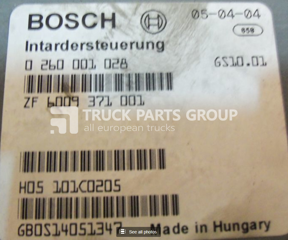 RENAULT DXI Intarder Control unit, EDC, ECU 5010583063, 0260001028, 6009 control unit - ECU - Teherautó: 1 kép. RENAULT DXI Intarder Control unit, EDC, ECU 5010583063, 0260001028, 6009 control unit - ECU - Teherautó: 1 kép.