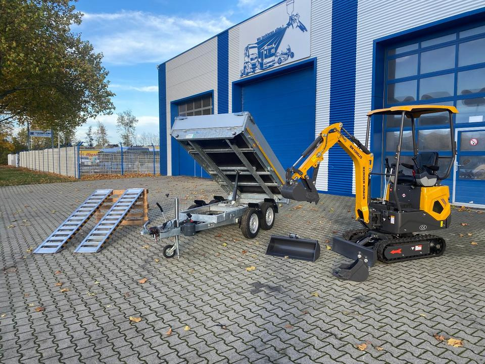 Minibagger BK1000JS im Komplettpaket mit Kippanhänger und Auffahrrampen *INKL.19% MWST*BERGER KRAUS*SOFORT!* - Minikotró: 1 kép. Minibagger BK1000JS im Komplettpaket mit Kippanhänger und Auffahrrampen *INKL.19% MWST*BERGER KRAUS*SOFORT!* - Minikotró: 1 kép.