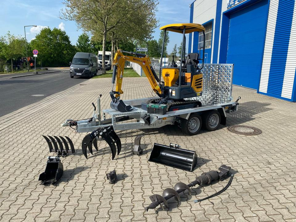 Minibagger BK1250JS + Tieflader + Zubehör *INKL.19% MWST*KUBOTA*BERGER KRAUS*JOYSTICK*SOFORT!* - Minikotró: 2 kép. Minibagger BK1250JS + Tieflader + Zubehör *INKL.19% MWST*KUBOTA*BERGER KRAUS*JOYSTICK*SOFORT!* - Minikotró: 2 kép.