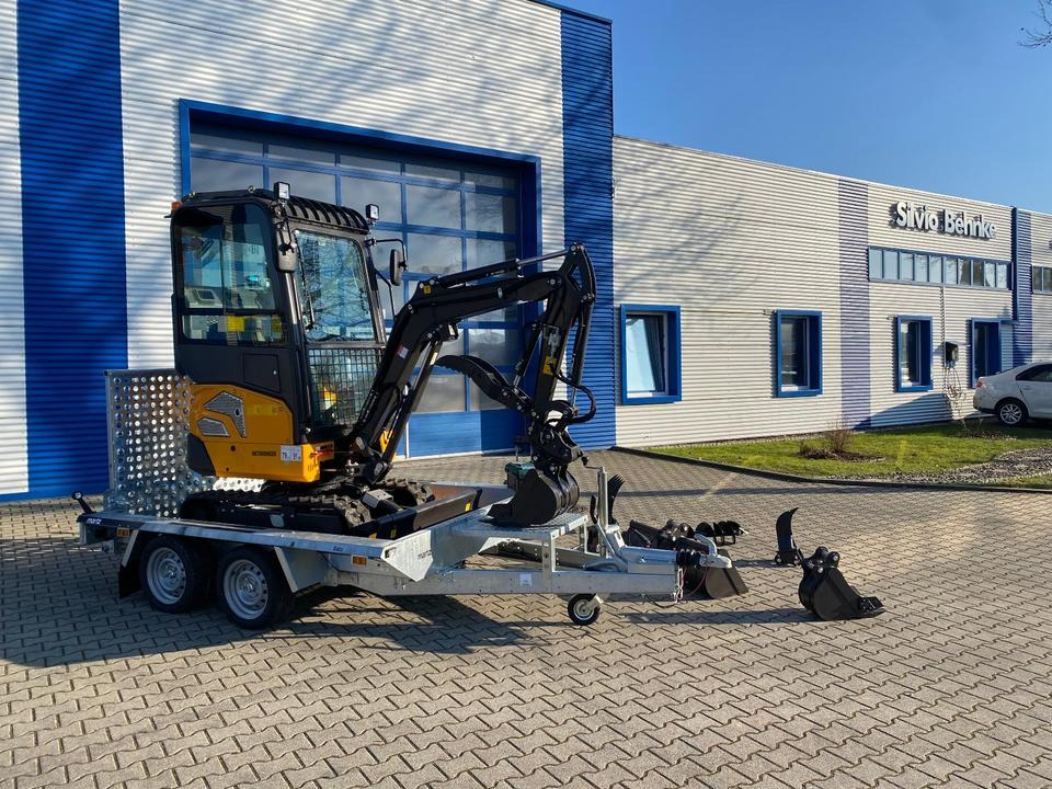 Minikotró, Pótkocsi Minibagger BK2000NKSR + Tieflader + Zubehör *INKL.19% MWST*BERGER KRAUS*KUBOTA* KLIMA*SCHWENKARM*VERSTELLFAHRWERK*: 7 kép.